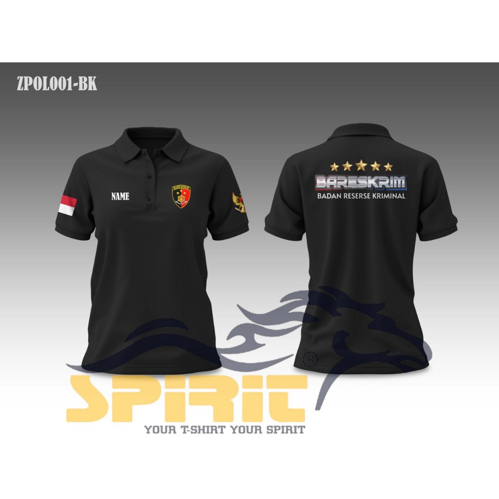 Baju Kerah Bareskrim Badan Reserse Kriminal Kaos Polo Polisi Bareskrim Lengan Pendek Katun CVC Jumbo