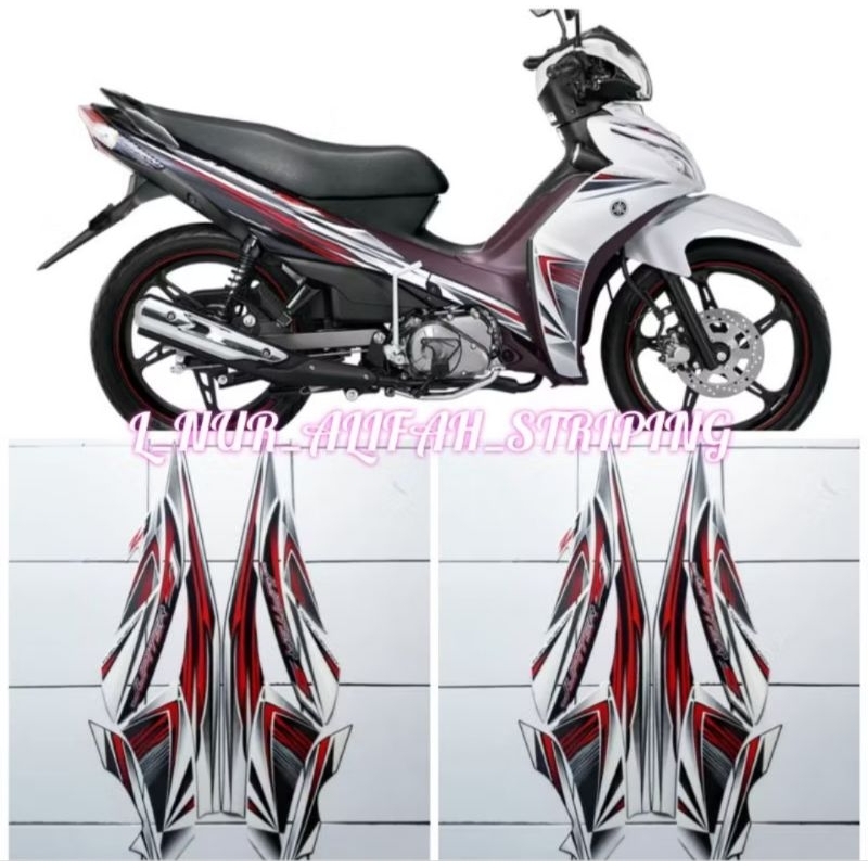 Stiker Striping Lis Les Body Motor Yamaha Jupiter z1 2012 Warna Hitam Putih