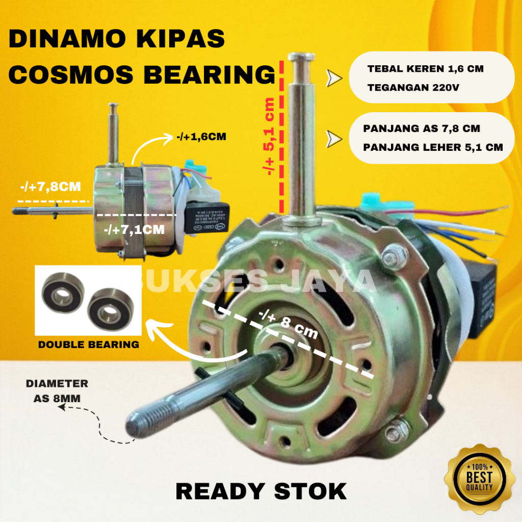 DINAMO KIPAS ANGIN COSMOS BEARING 71*16/ MOTOR KIPAS ANGIN COSMOS BEARING