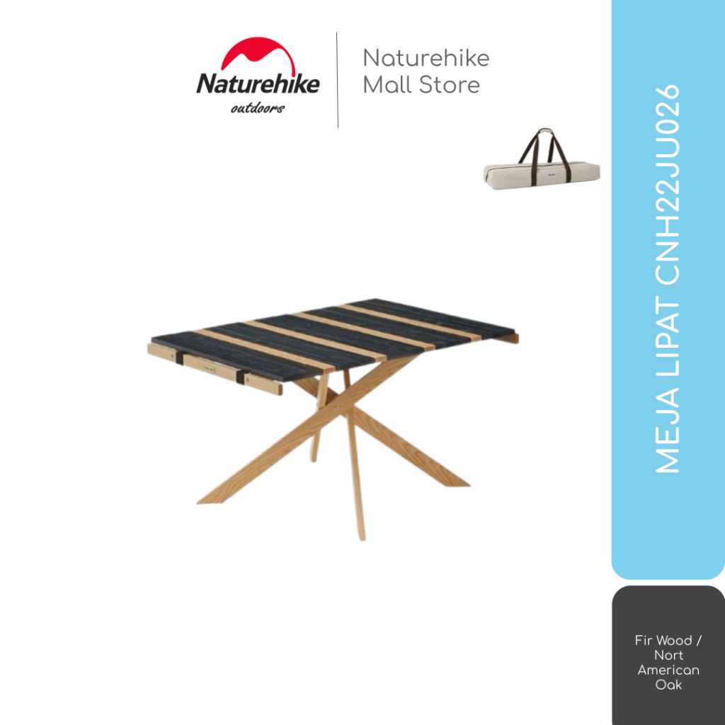MEJA MAKAN KAYU GLAMPING OUTDOOR PORTABLE NATUREHIKE CNH22JU026