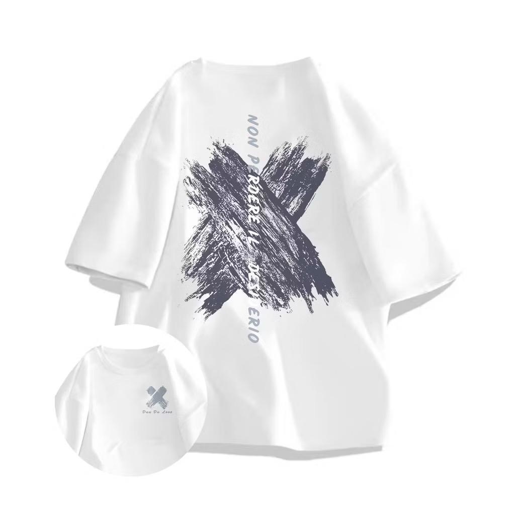 Kaos Oversize Cowok Cetakan Surat Grafiti Kaos Oversize Pria Korean Style