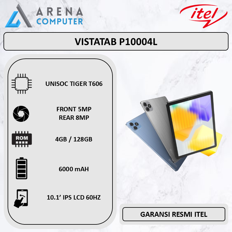 Itel VistaTab P10004L 4/128GB - Unisoc Tiger T606 - IPS LCD - Garansi Resmi Itel