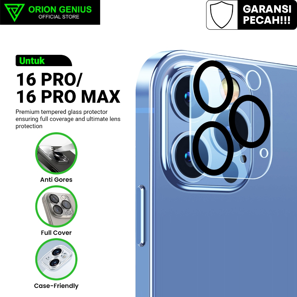 Orion Genius Tempered Glass Camera Screen Protector for iPhone 15 14 PLUS 13 12 11 PRO MAX 16 16 PRO