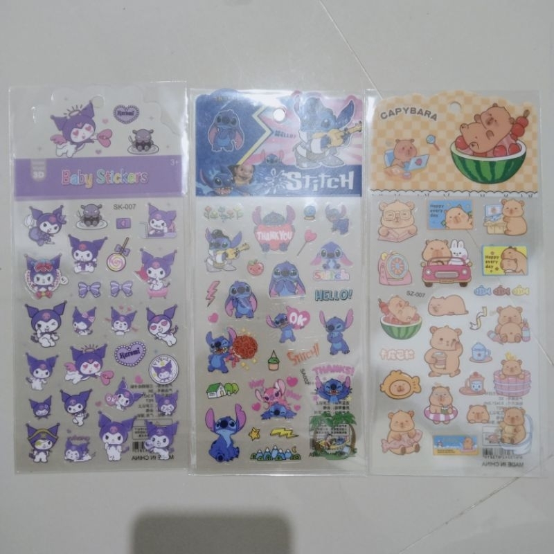 

[COD] Stiker Motif Kuromi / Capybara / Stitch