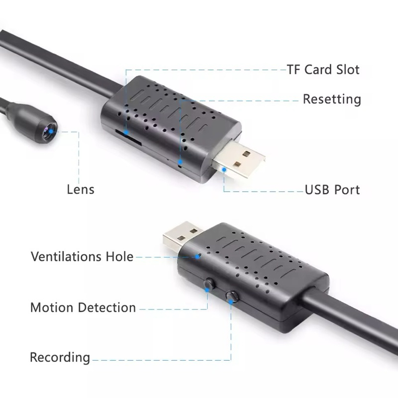 Kamera Wifi Cctv Usb App V380 Pro Hd 1080P Fleksibel Cctv Mini Spy Usb Tanpa Kabel Koneksi Ke Hp