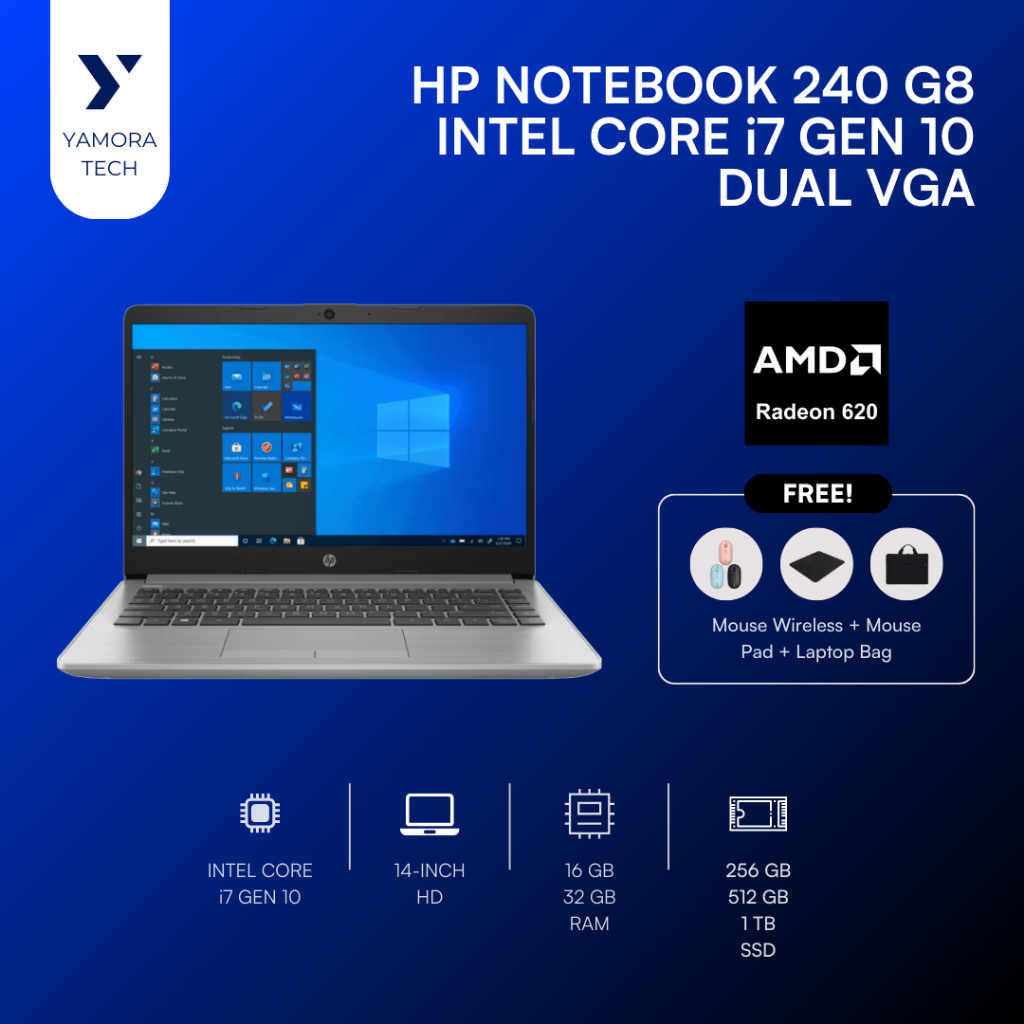 HP Notebook 240 G8 Core i7 Gen 10 Radeon 620 Series