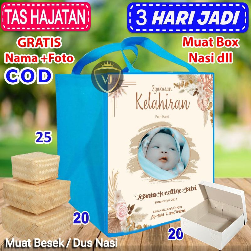 

Tas Hajatan/Tas Bancaan/Tas Syukuran/Tas Souvenir Custom Muat Dus Nasi/Besek Nasi