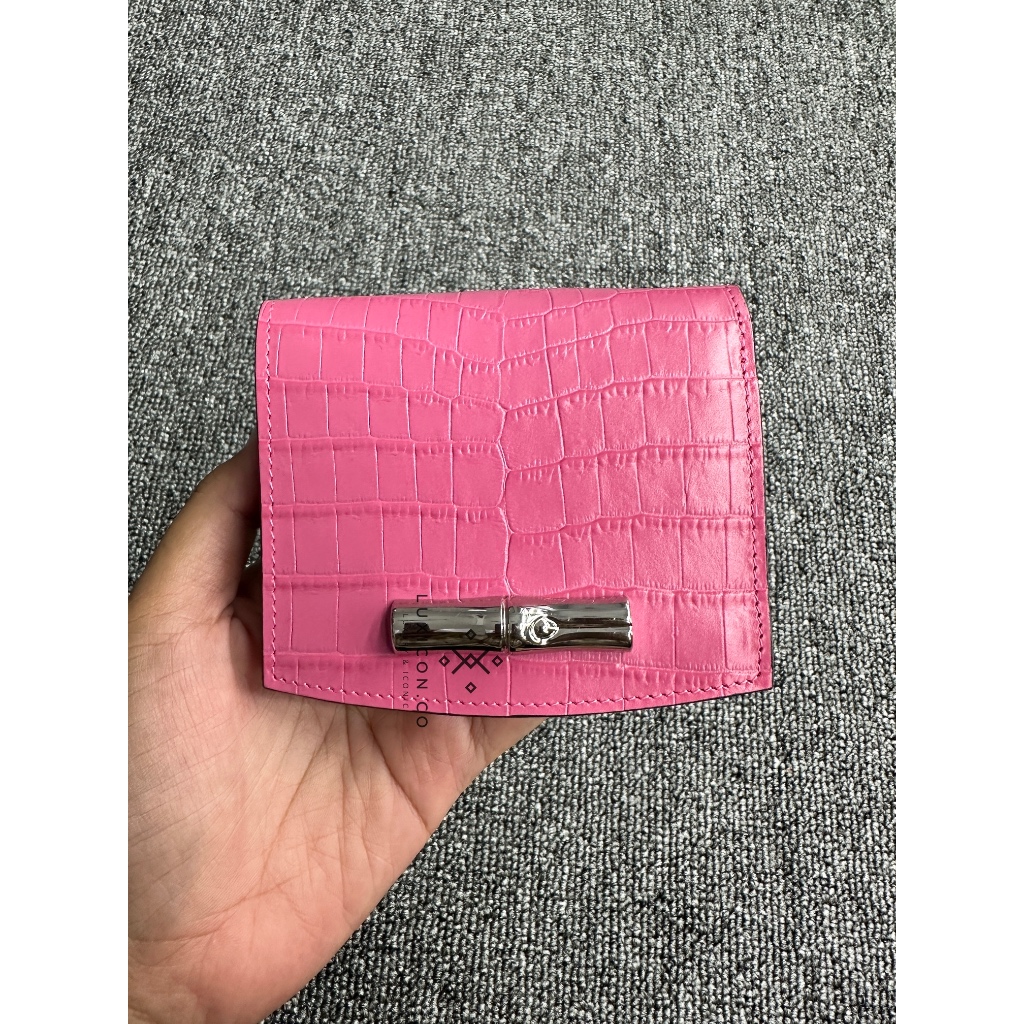 Longchamp Le Roseau Bifold Wallet in Pink Fuschia