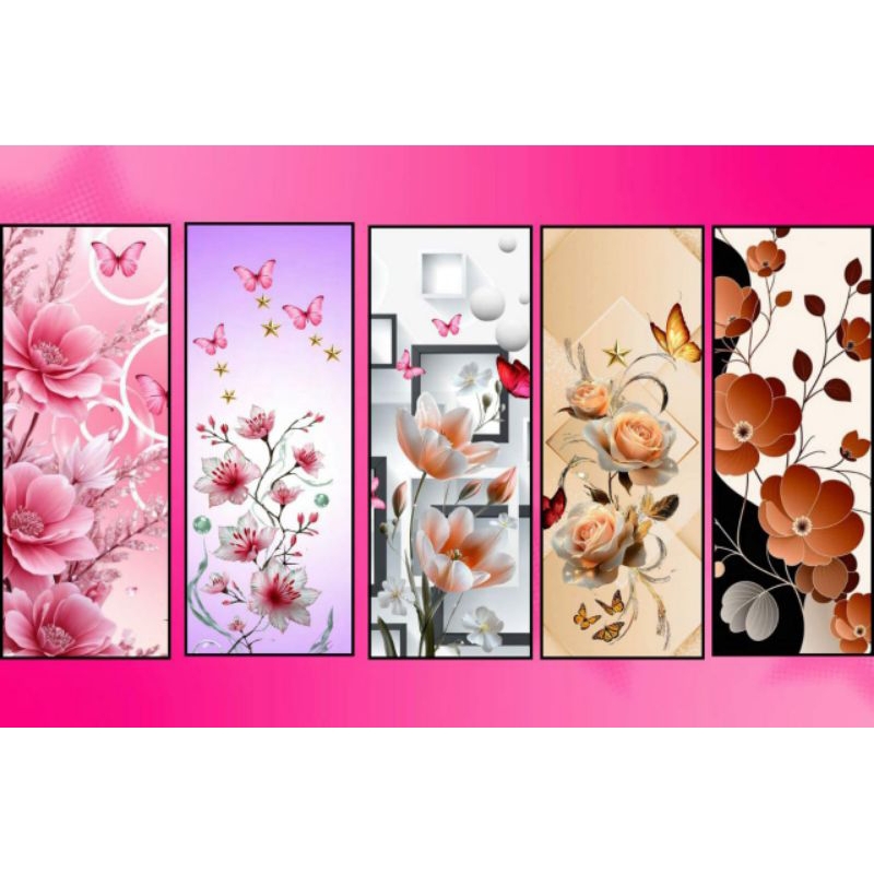 stiker motif bunga/stiker lemari kaca motif