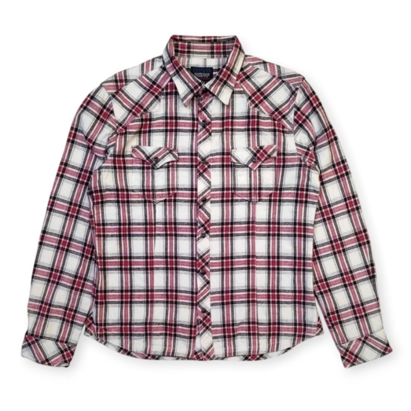 Nicole Club For Men Snap Button Checkered Flanel Shirt
