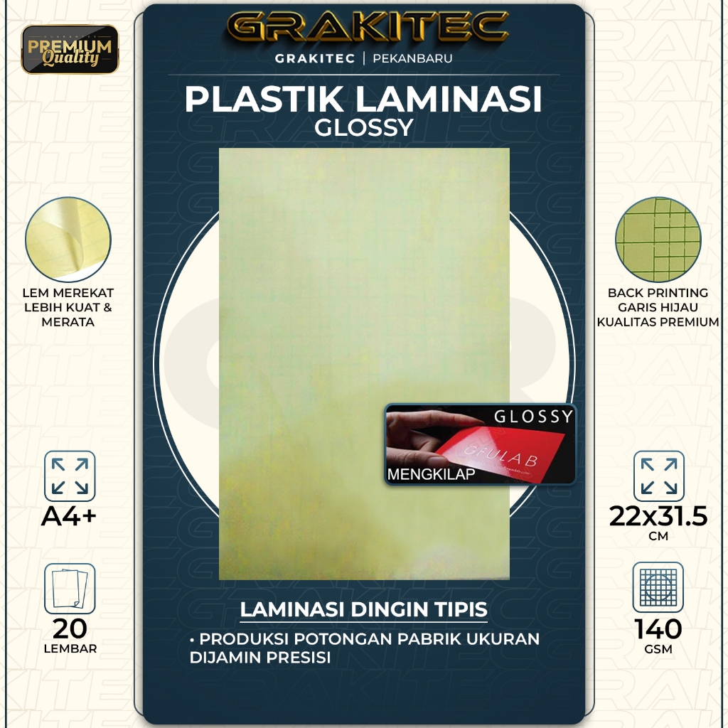 

PLASTIK LAMINATING DINGIN A4+ / A4 20 LEMBAR GLOSSY & DOFF