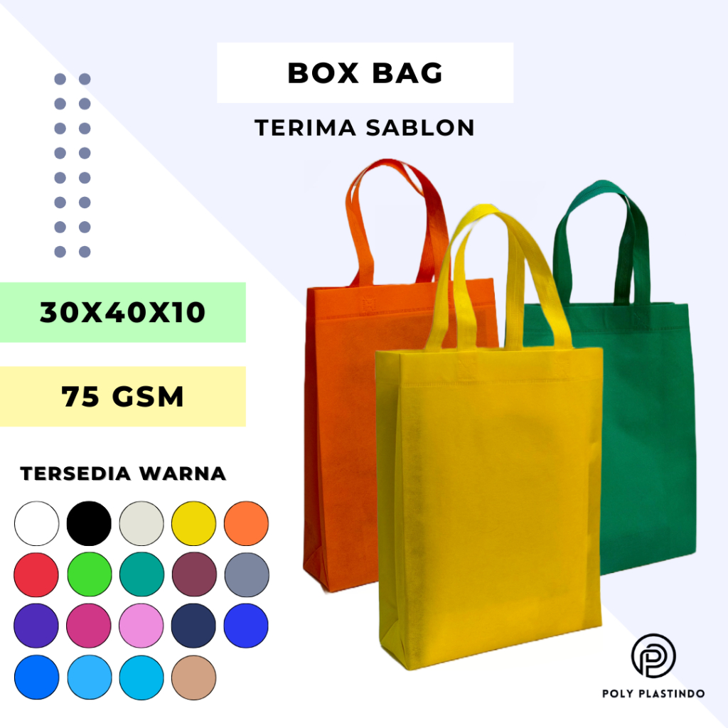 

Goodie Bag Tas Spunbond Tas Belanja (BOX BAG/ TAS BOX/ TAS KOTAK) 30x40x10