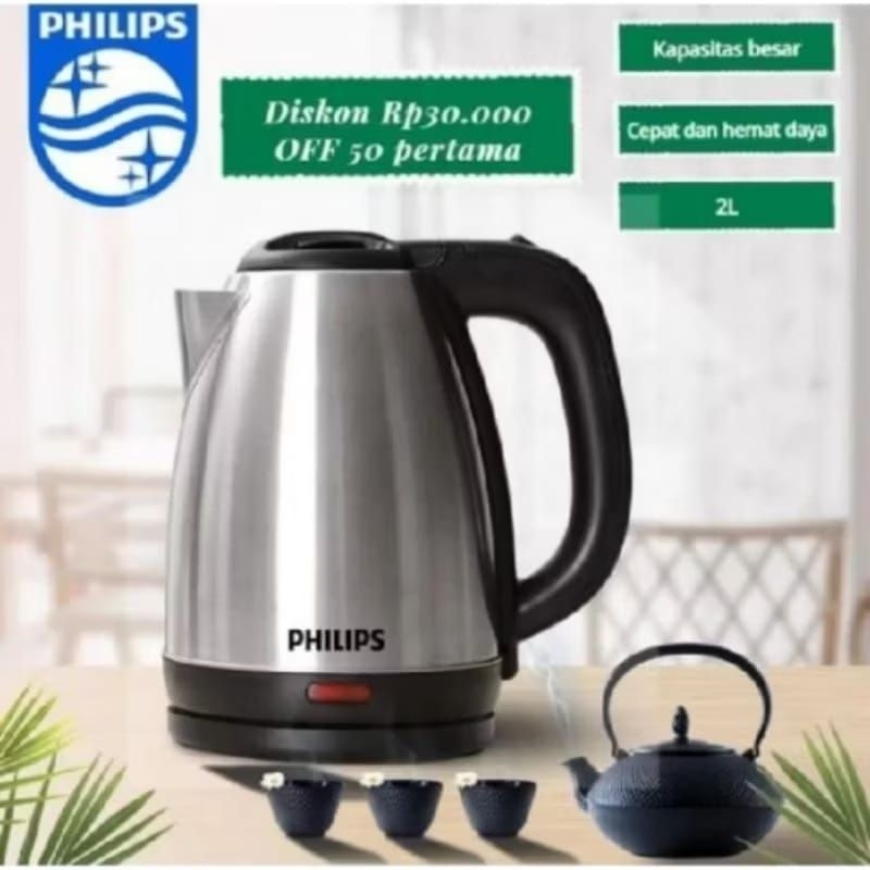 PHILIPS Kettle/Teko Listrik Stainless 2 Liter -HD9303
