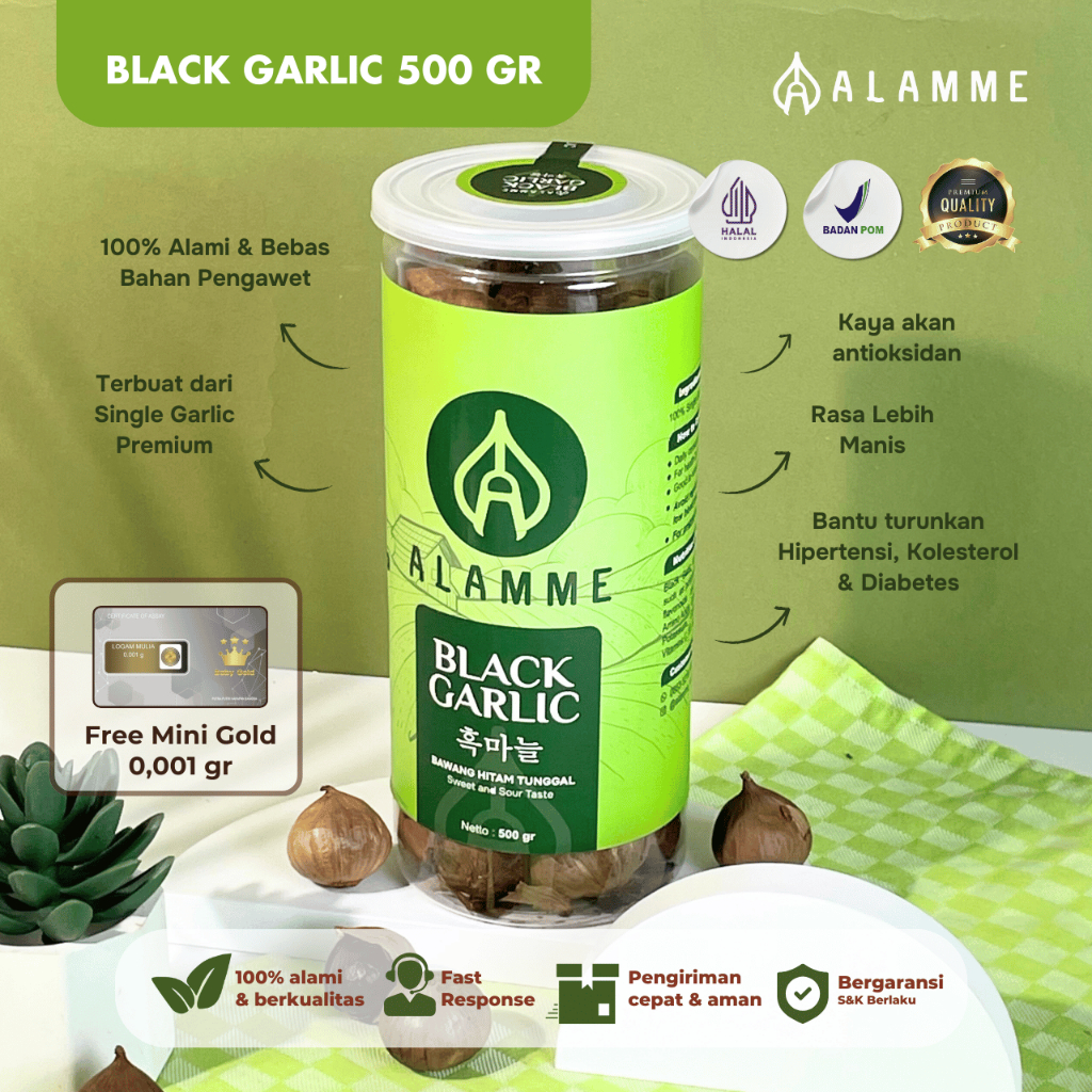 

Alamme - Black Garlic Bawang Hitam Tunggal Premium 500gr