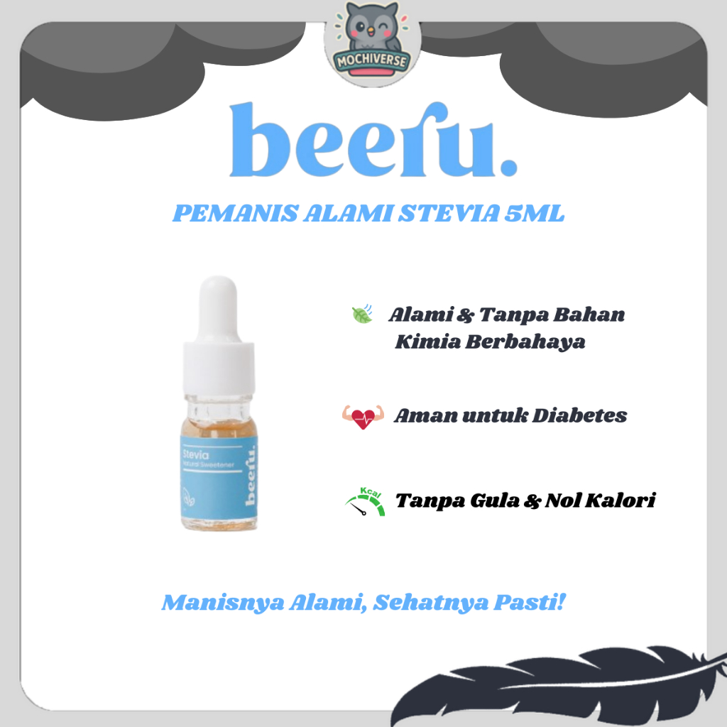

BEERU Stevia Natural Sweetener Cair 5ml Pemanis Alami Daun Stevia Nol Kalori