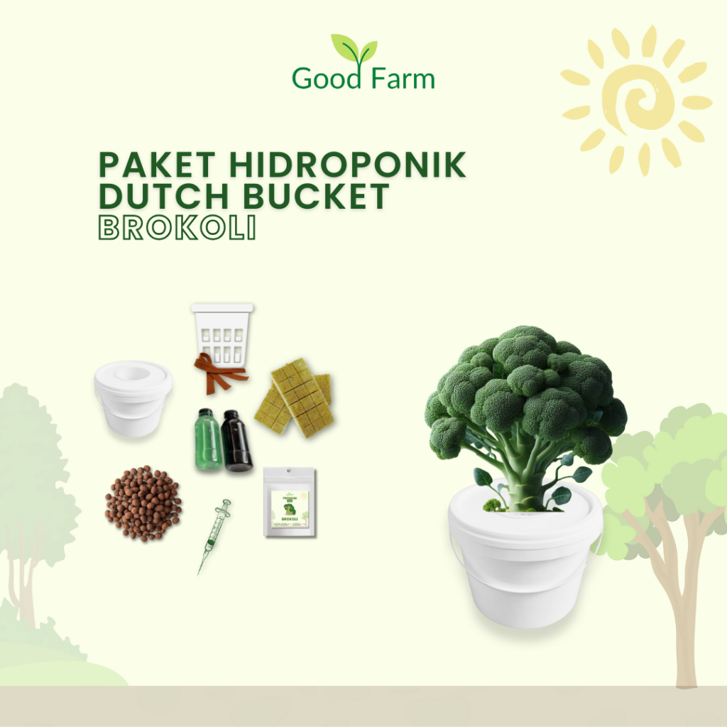Goodfarm - Paket Hidroponik Lengkap Dutch Bucket Brokoli