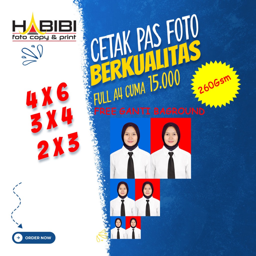 

CETAK PAS FOTO UKURAN 4X6, 3X4, 2X3 GRATIS EDIT WARNA BAGROUND
