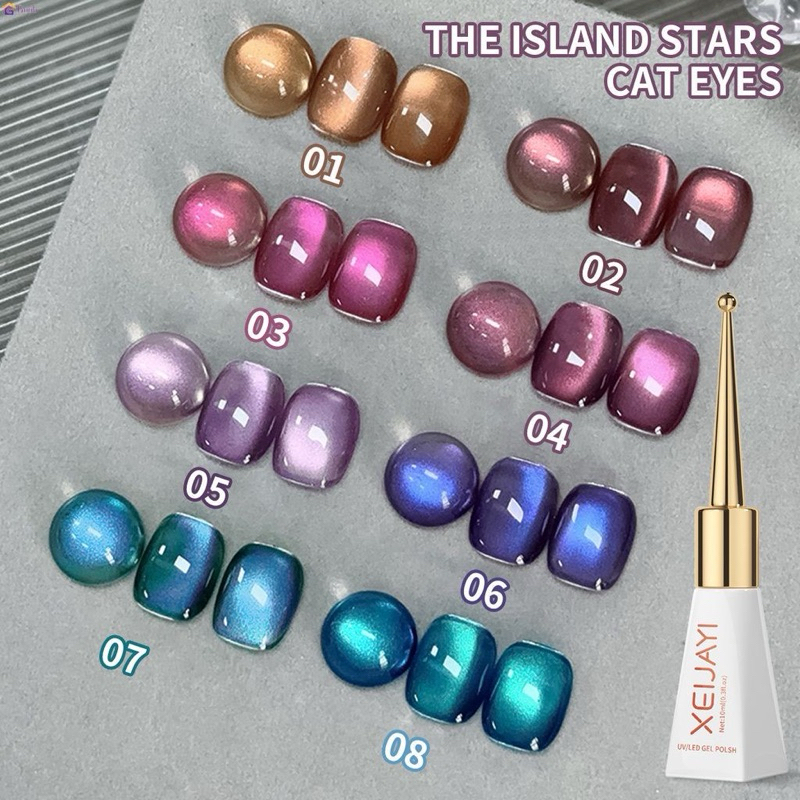 Set cat kuku 8 pcs cat kuku gel mata kucing kristal cat kuku gel UV LED 10ml