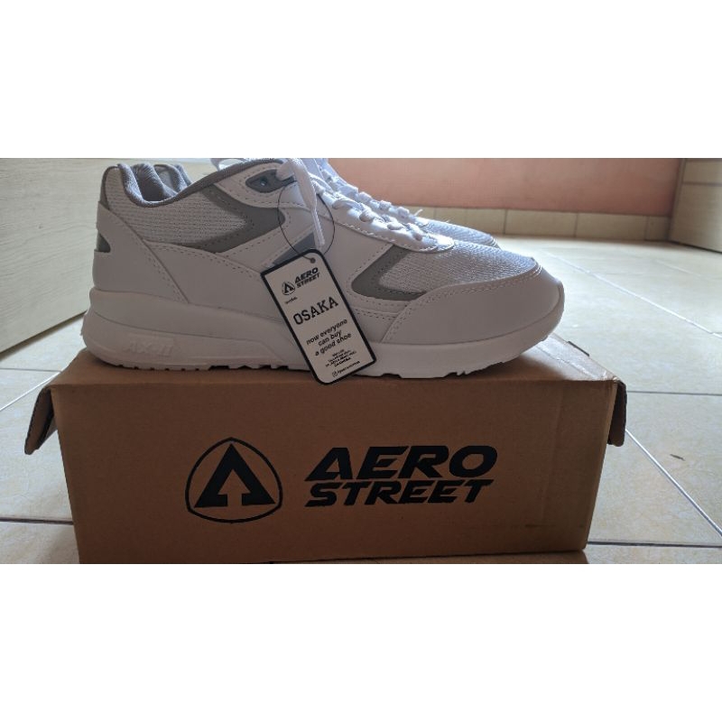 Aerostreet 43-Osaka Putih Putih Abu Muda | Sepatu Sneaker Pria Wanita