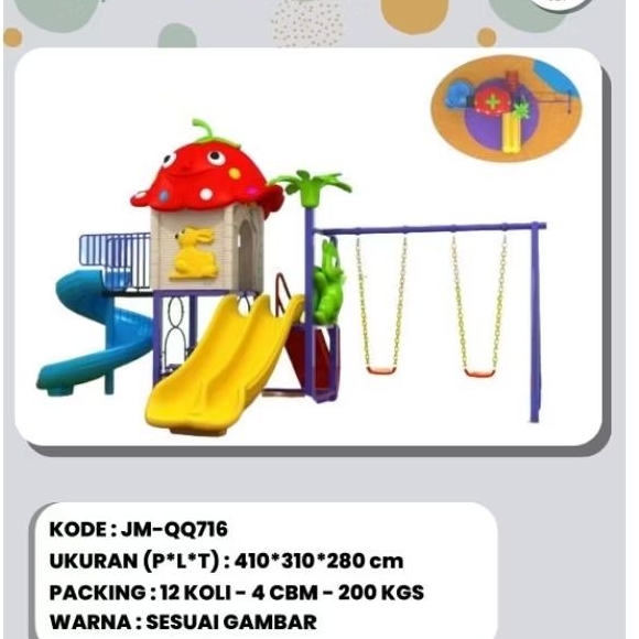 OUTDOOR PLAYGROUND SET playground besi promo free ongkos kirim dan pasang stok Ready perosotan taman
