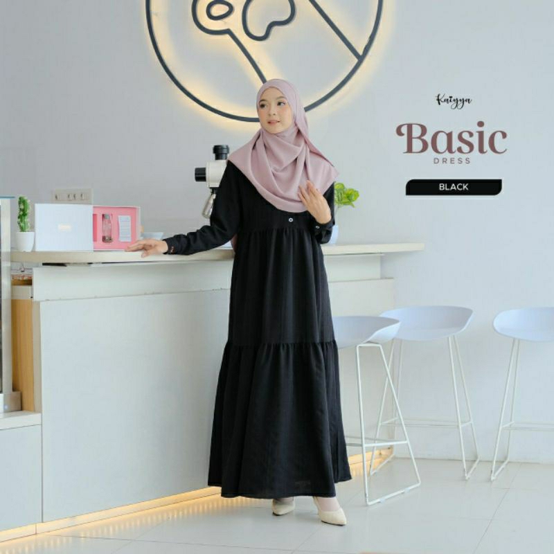 GAMIS BASIC DRESS (GAMIS SYARI) BY KAIYYA // GAMIS POLOS HITAM // GAMIS POLOS PUTIH