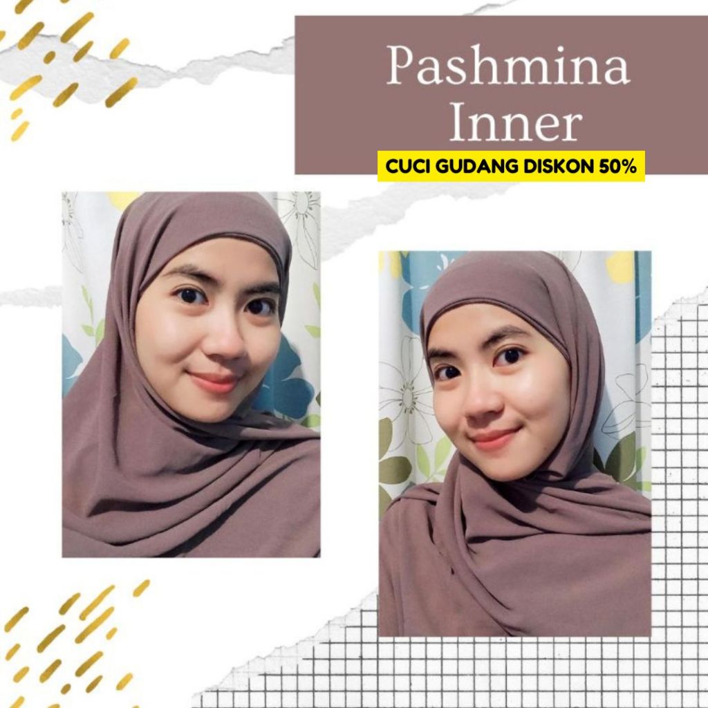 Pashmina inner / Pashmina langsung ada ciputnya / Hijab pashmina baby doll premium / mimah hijab