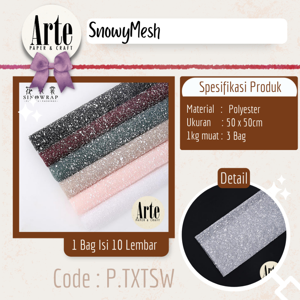 

[isi 10 lembar] kain tile salju snow tile cellophane kertas pembungkus buket wrapping flower import