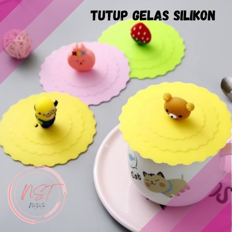 Tutup Gelas Silikon Karakter