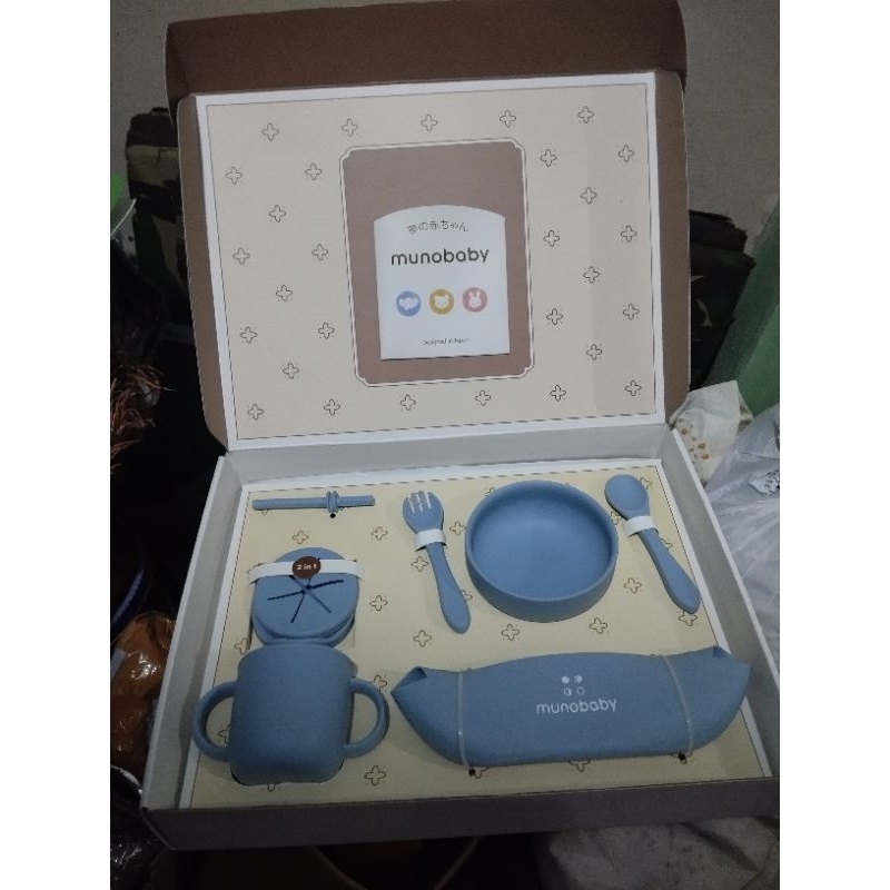 set makan munobaby preloved set piring mpasi preloved set makan ex kado