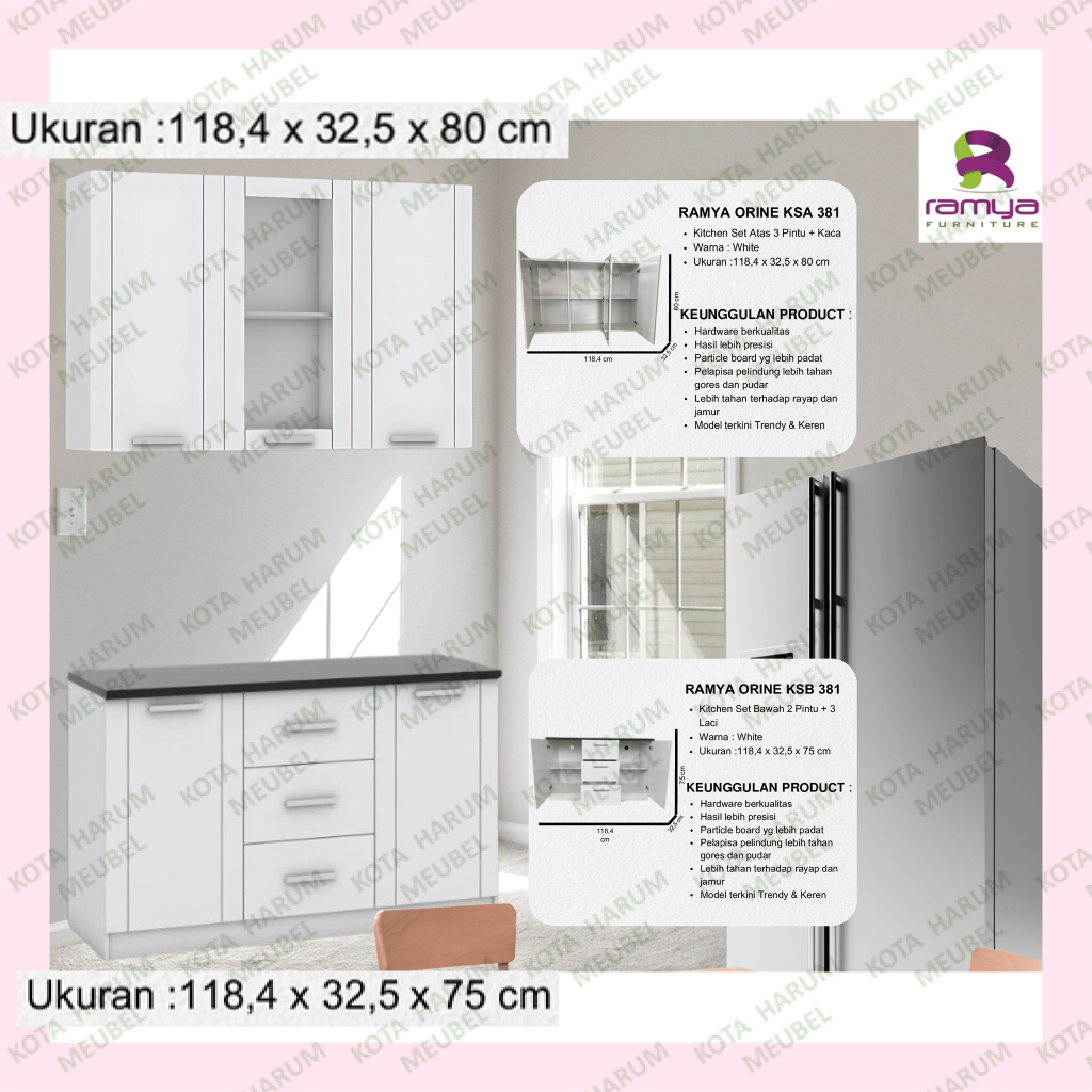 rak dapur lemari dapur 3 pintu kaca kitchen set atas 3 pintu kitchen set bawah 3 pintu pakai laci ra