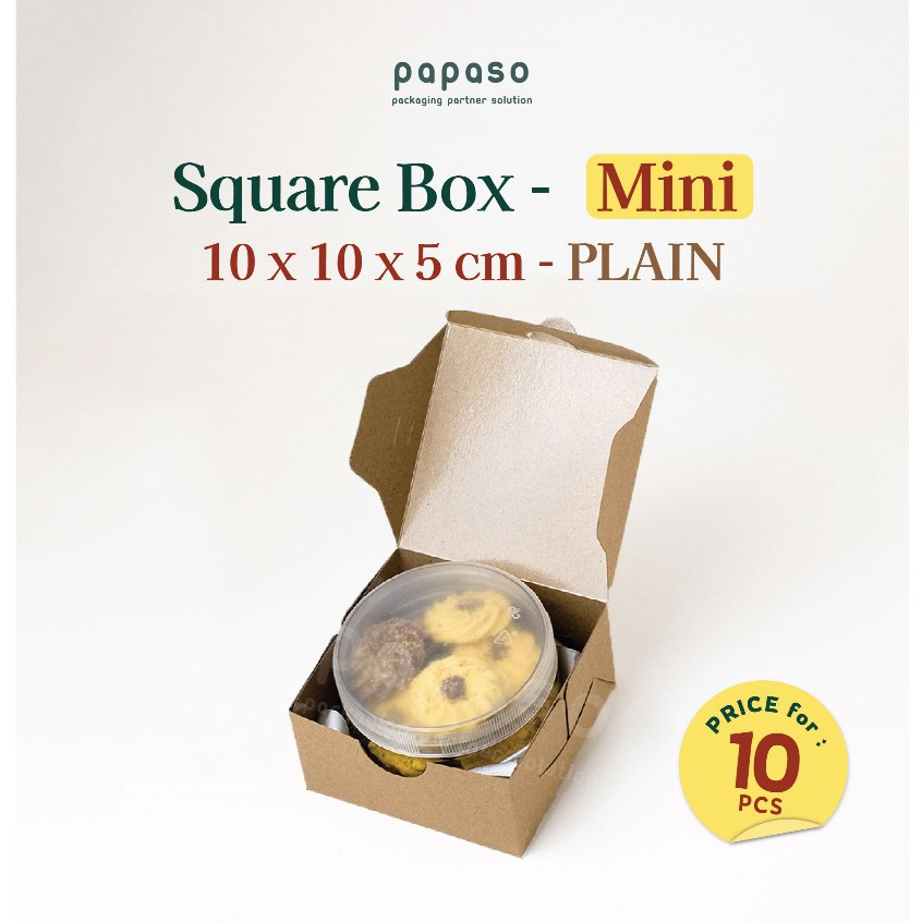 

Box Kue / Kotak Penyimpanan (SB-Mini-PLAIN) Kraft Full Laminating 1 Sisi (Min. Order 1pack/10pcs)