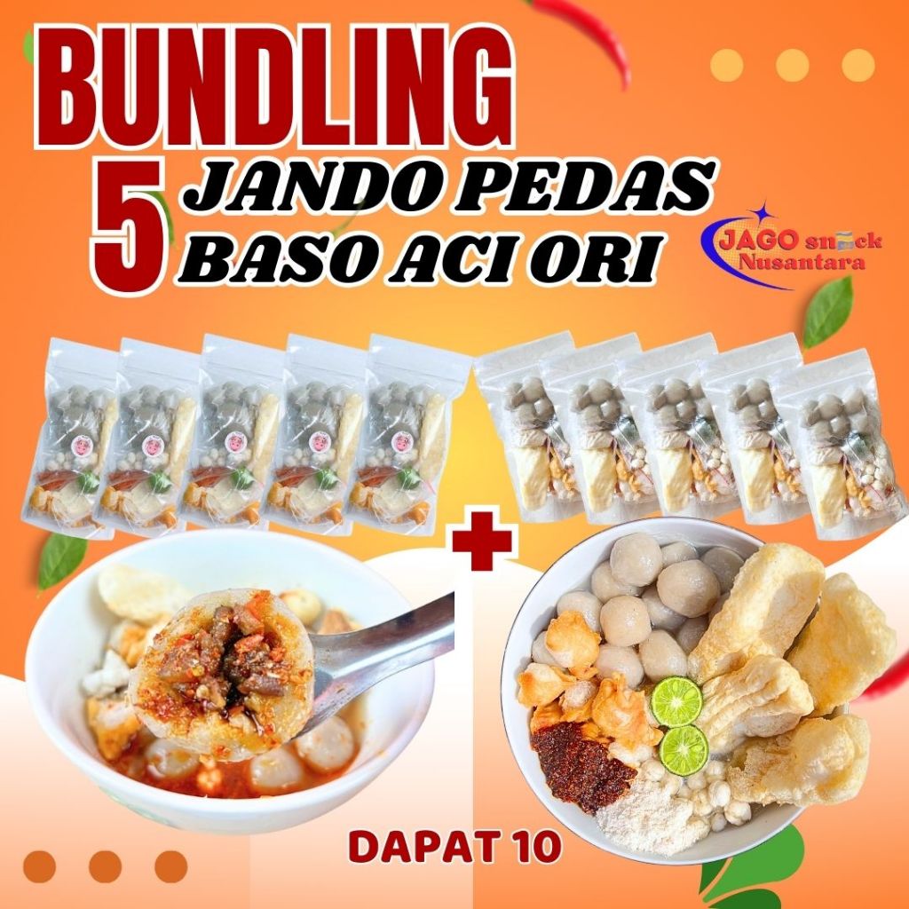 

PAKET BUNDLING 10, BOCI JANDO PEDAS 5PCS MIX BOCI ORI 5PCS Hotpot Instan Food Kaldu