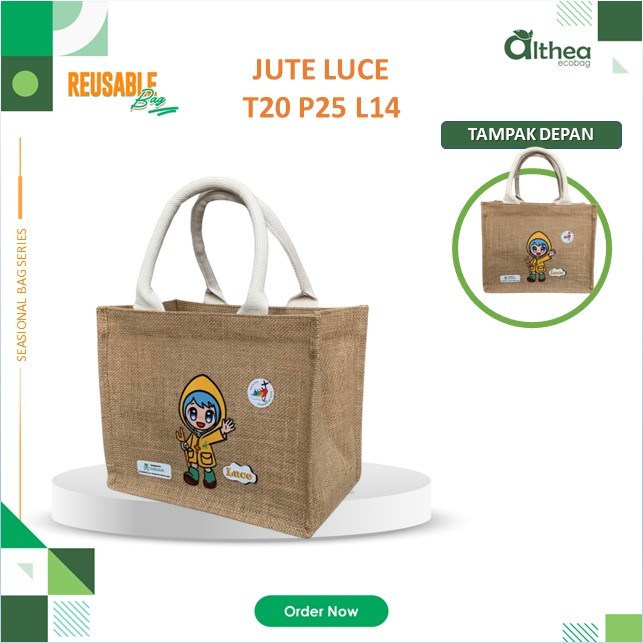 

Tas Jute Motif Luce Goodie Bag Luce Tas Goni Motif Luce Ukuran 20X25X14