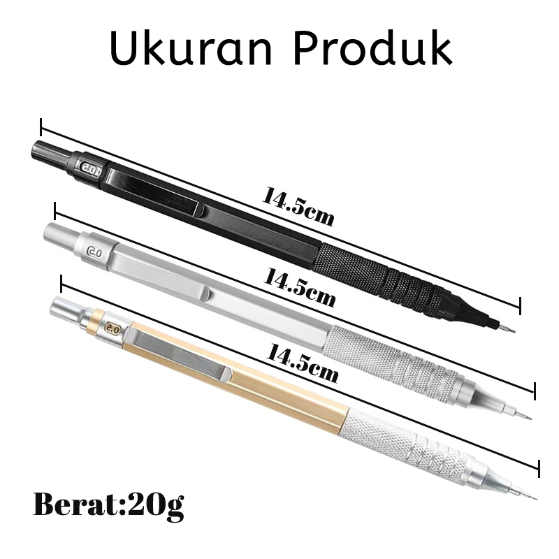 

Ay00! 0.5 mm Pensil Mekanik Metal Mechanical Drafting Pencil dengan Pusat Gravitasi Rendah Untuk
