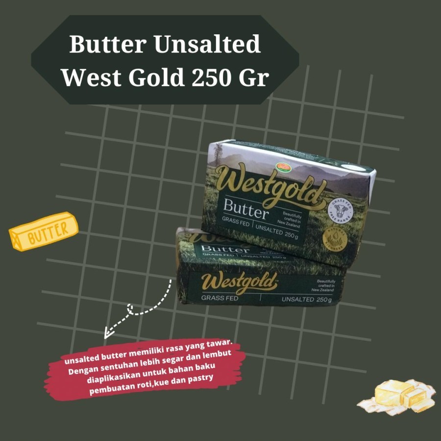 

BUTTER UNSALTED WESTGOLD 250 GR