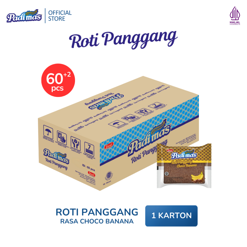 

Roti Panggang Padimas Choco Banana Extra2 Karton