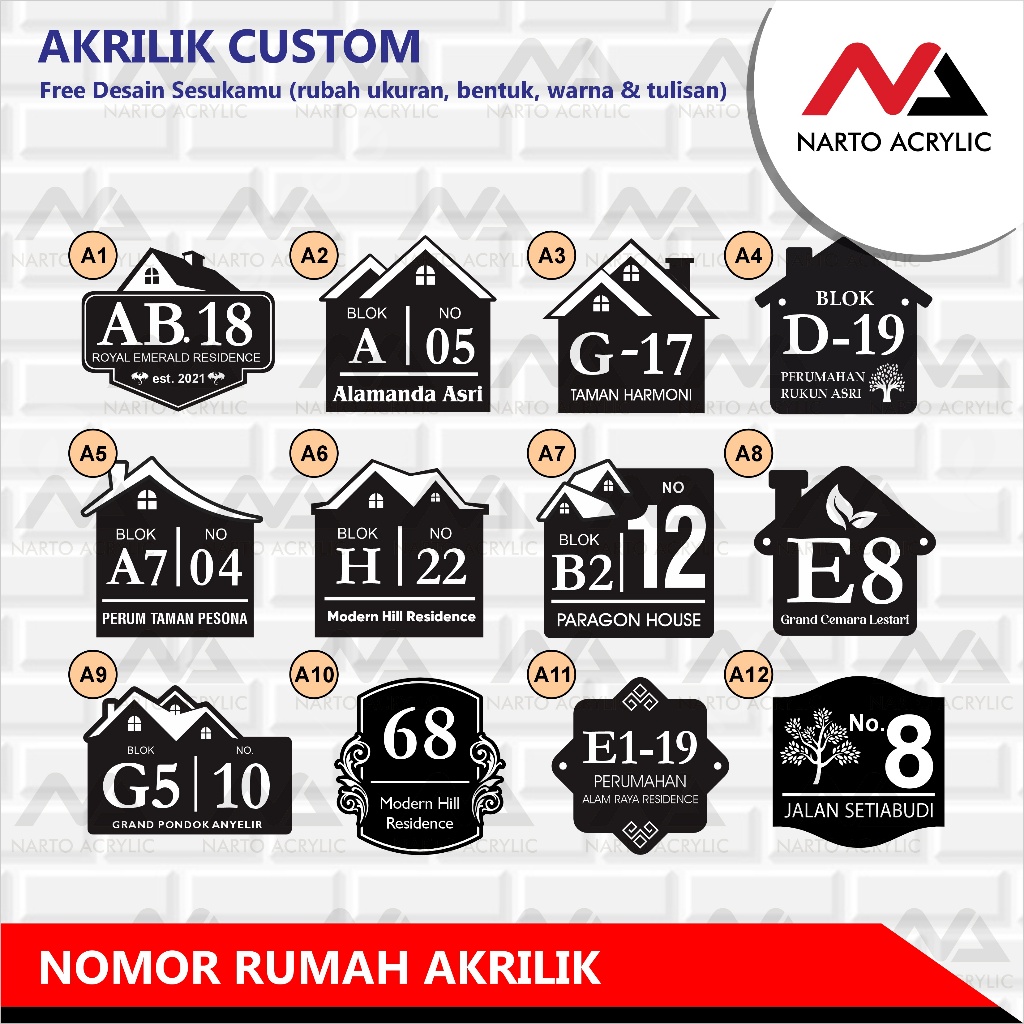 NOMOR RUMAH MINIMALIS | NOMOR RUMAH AESTHETIC | TEMPEL ATAU SKRUP | NR_A