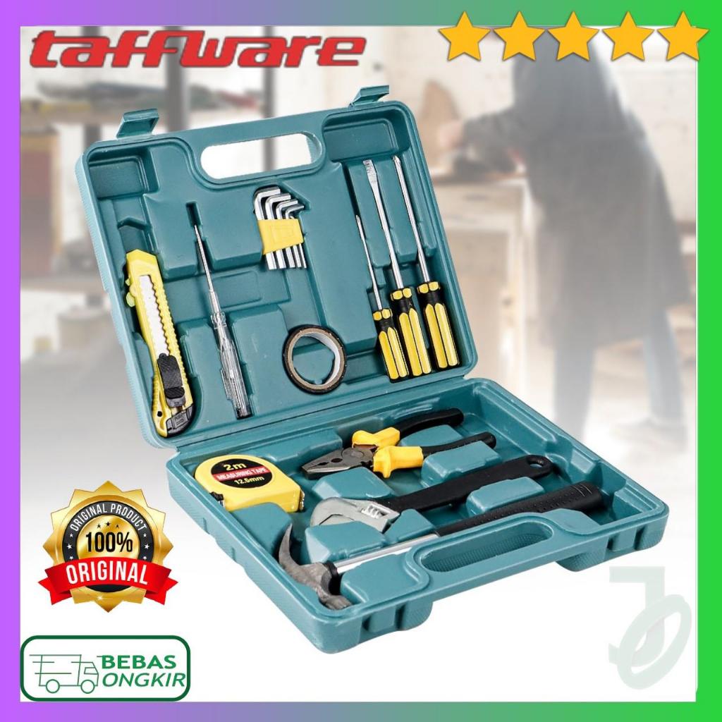 Taffware Alat Set Perkakas Palu Tang Obeng Kunci Pas 1 Set Lengkap / Kunci Pas 1 Set Lengkap