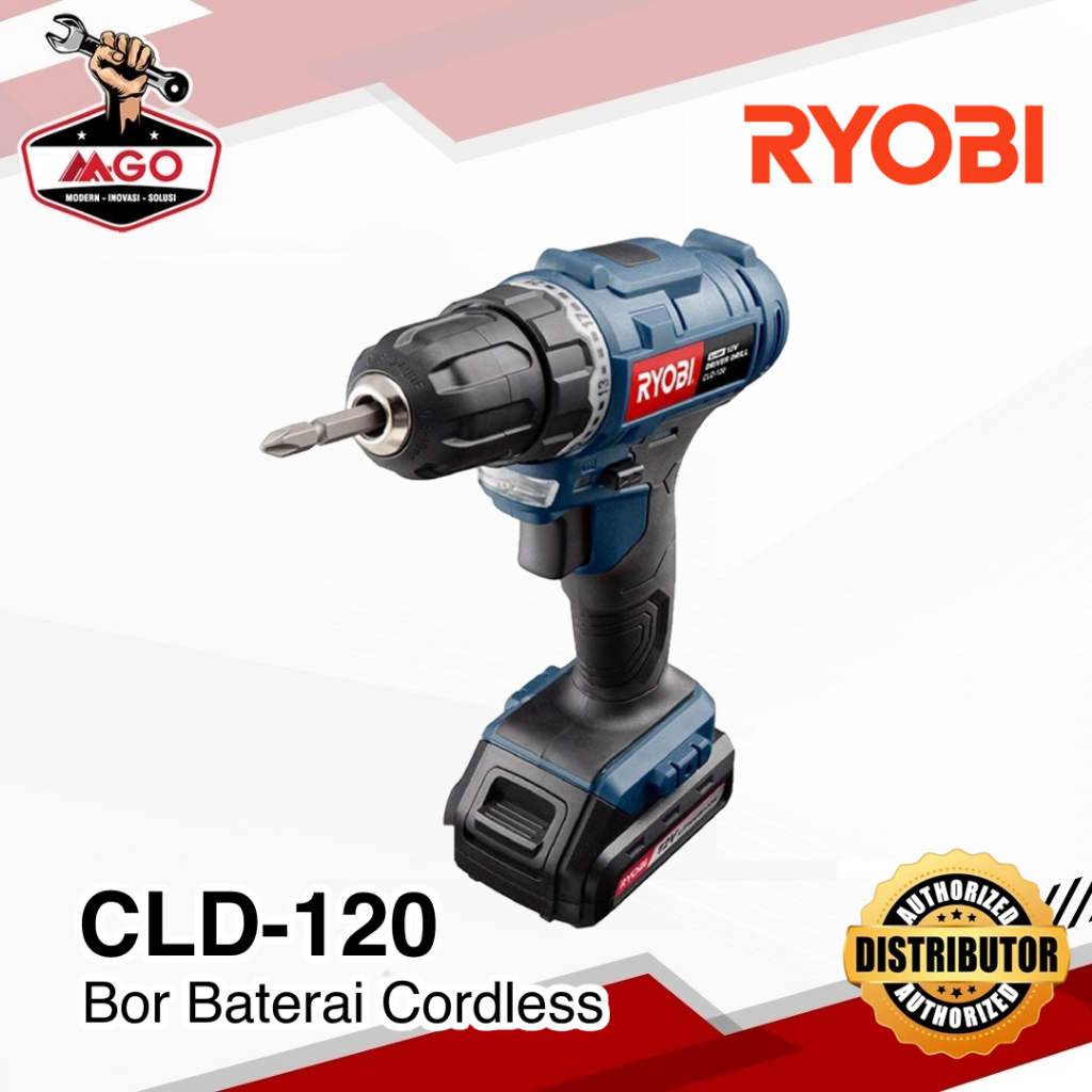 Ryobi Bor Cordless / Bor Baterai / Cordless Driver Drill CLD 120