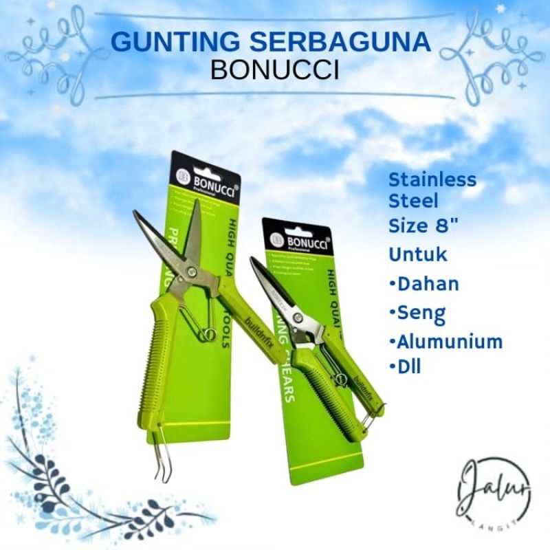

Gunting Dahan / Gunting Serbaguna Stainless Bonucci 8 inch