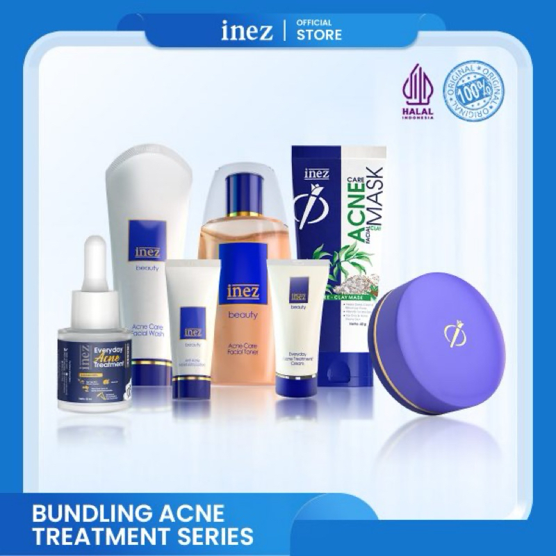 1Paket lengkap skincare acnecare PERAWATAN WAJAH inez