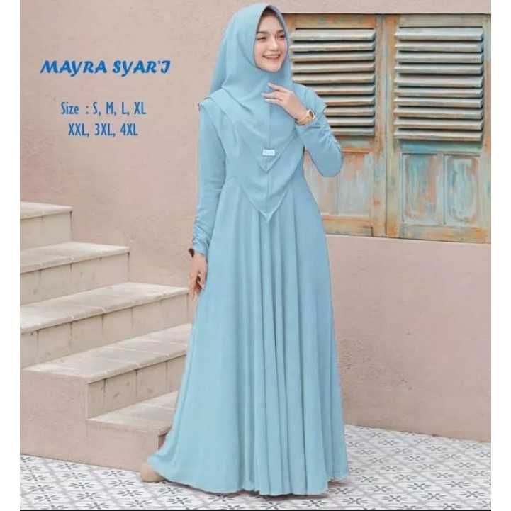 RDNONE MAYRA SYARI [M,L,XL,XXL Gamis Syari Set Khimar Terbar Gamis Syari Wanita Dewasa Seragam Pesta