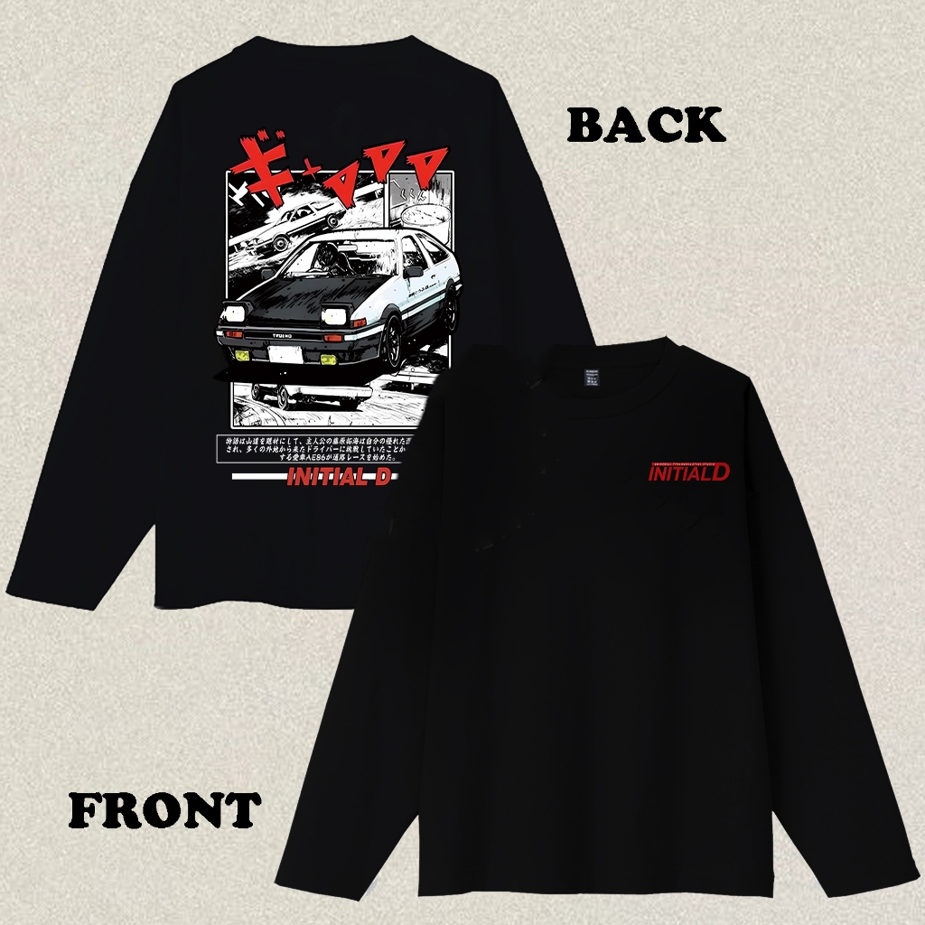 RENELLE Kaos Lengan Panjang Pria Distro Original 100% Kaos Cetakan Lengan Panjang Inisial D Pria Wan