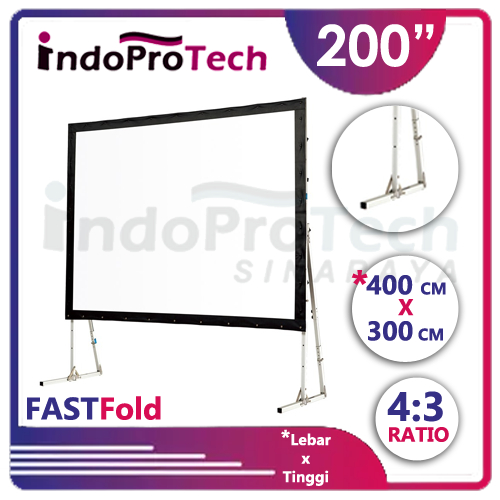 Layar proyektor Fastfold 200" Diagonal 4:3 ( 4 x 3 meter )