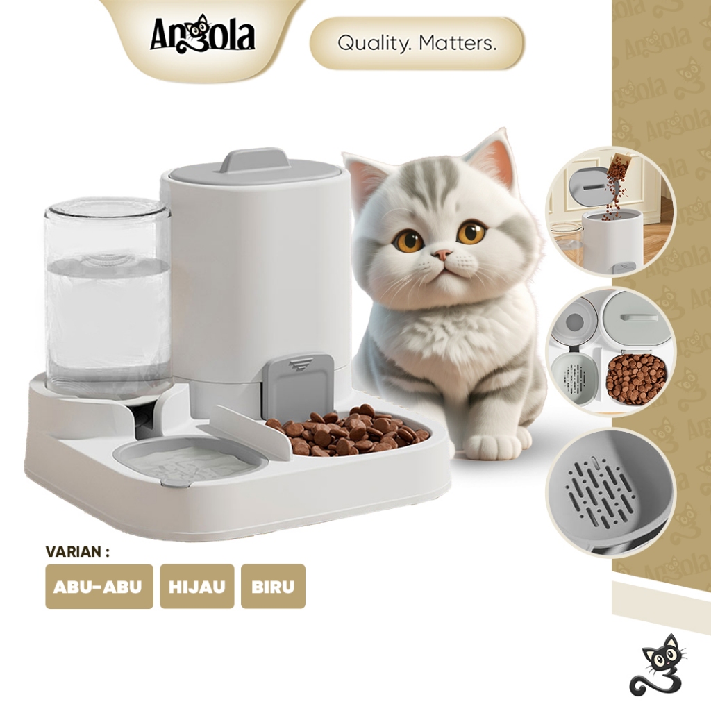 ANGOLA Tempat Makan & Minum Otomatis Kucing Anjing M89 Automatic Pet Feeder / Pet Feeder 2IN1