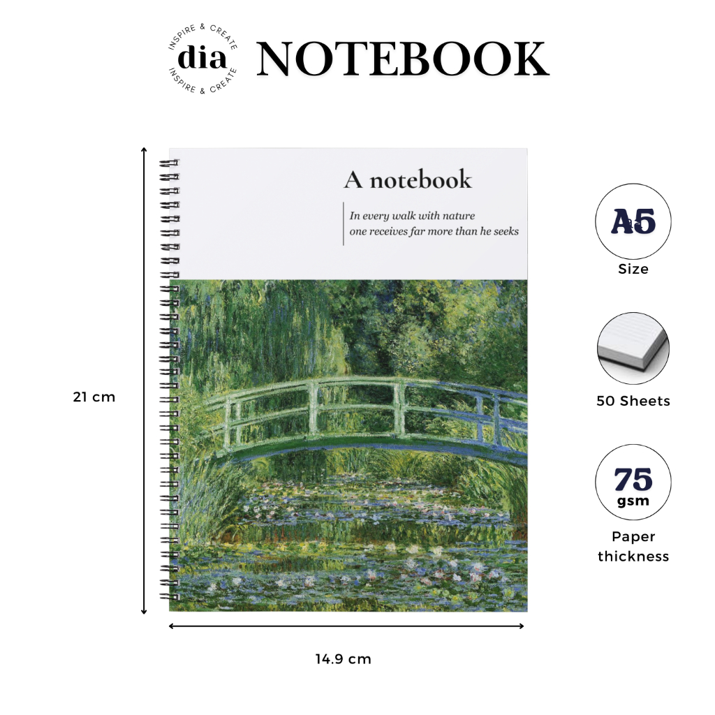 

Dia - Notebook Special Edition Monet Garden Aesthetic Buku Catatan Jurnaling Termurah, Monet 02