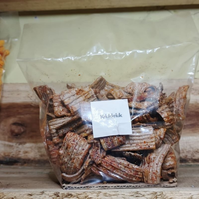 

500gr KERUPUK JENGKOL EXTRA PEDAS GURIH DAN RENYAH makanan ringan cemilan
