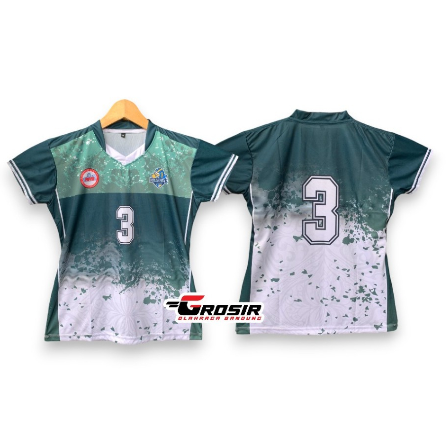 Jersey Voli Cewek Atasan Fullprint Kaos Voli Wanita