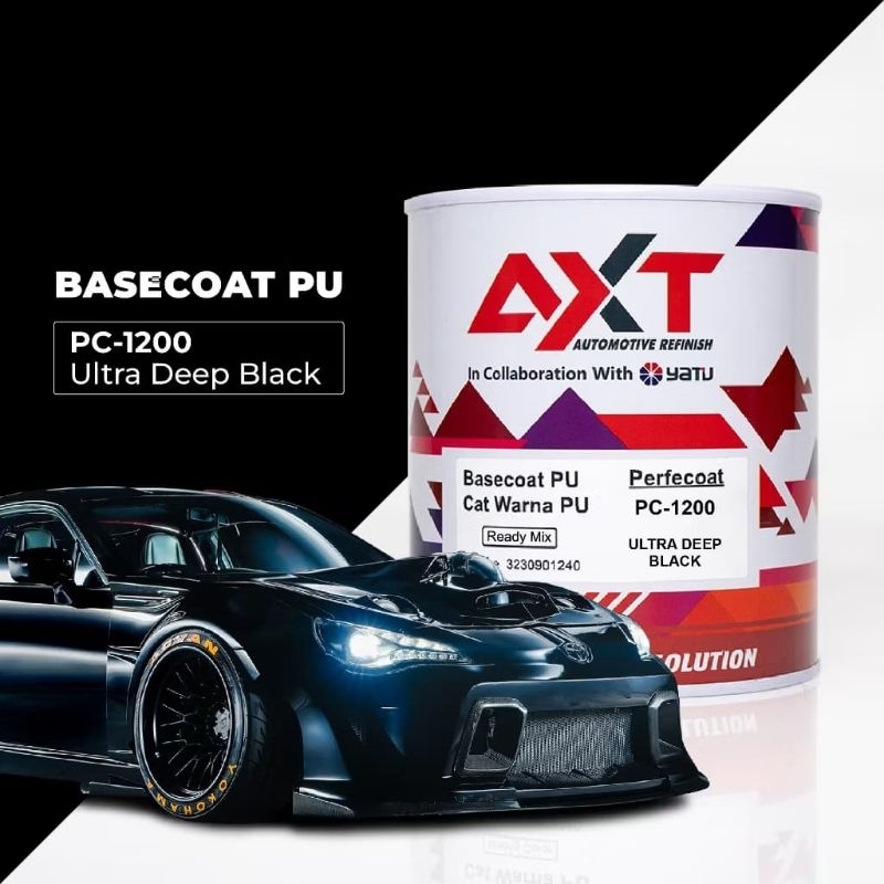 AXT Basecoat PU 1K - PC Ultra Deep Black 1 Liter // AXT Basecoat PU 1200 Ultra Deep Black // Cat PU 