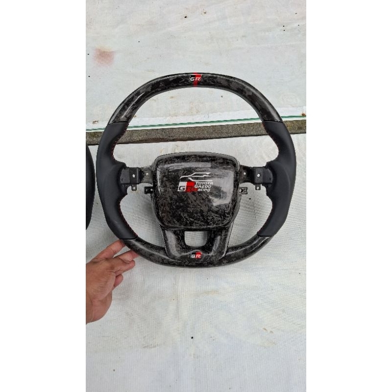 lingkar stir fortuner vrz carbon forged plus cover airbag carbon stir vrz carbon stir hilux carbon